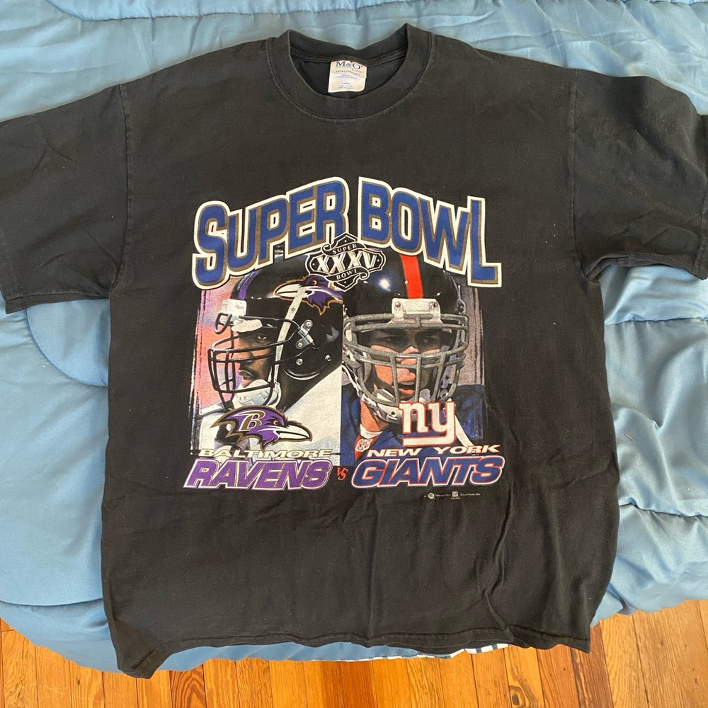 Retro 2001 Super Bowl Shirt Ravens vs Giants